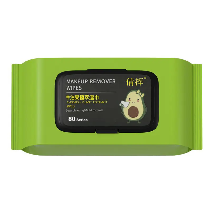 Avocado Extract Cleaning Wet Wipes Eye Lips Facial Deep Cleaning Disposable Water Cotton Pull-out Portable Wet Wipes - Imagem 6